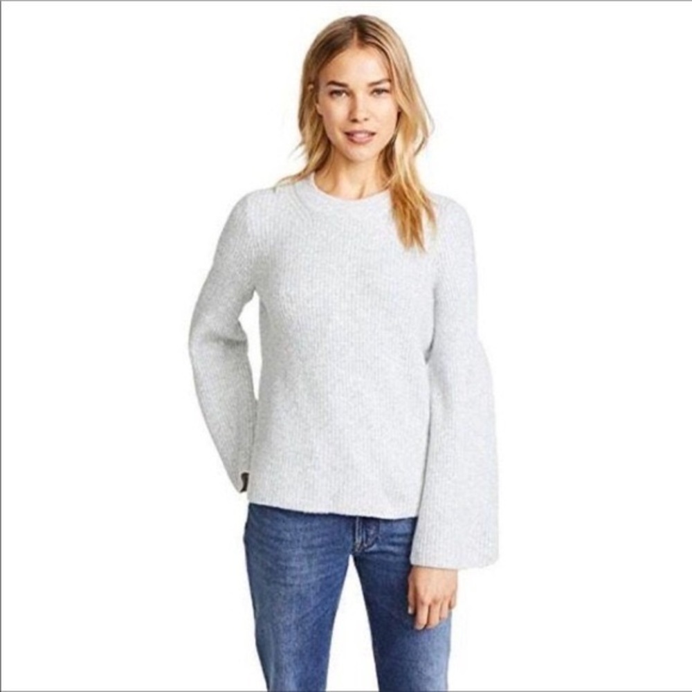 Madewell Bell Sleeve Ribbed Pullover Sweater, XS